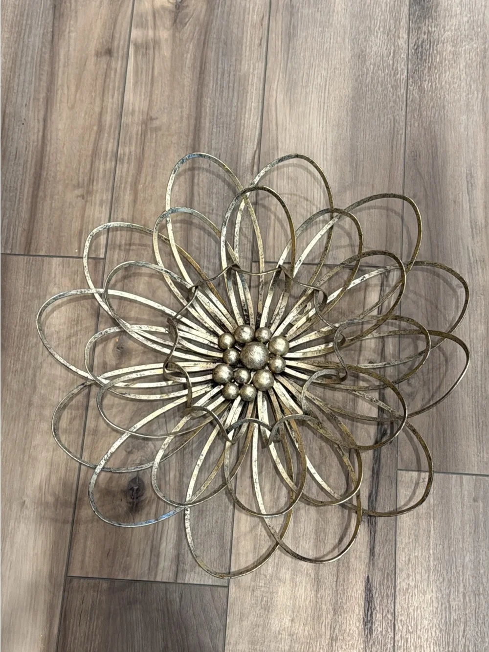 Gold Metal Floral Wall Decor - Decorative Flower Accent